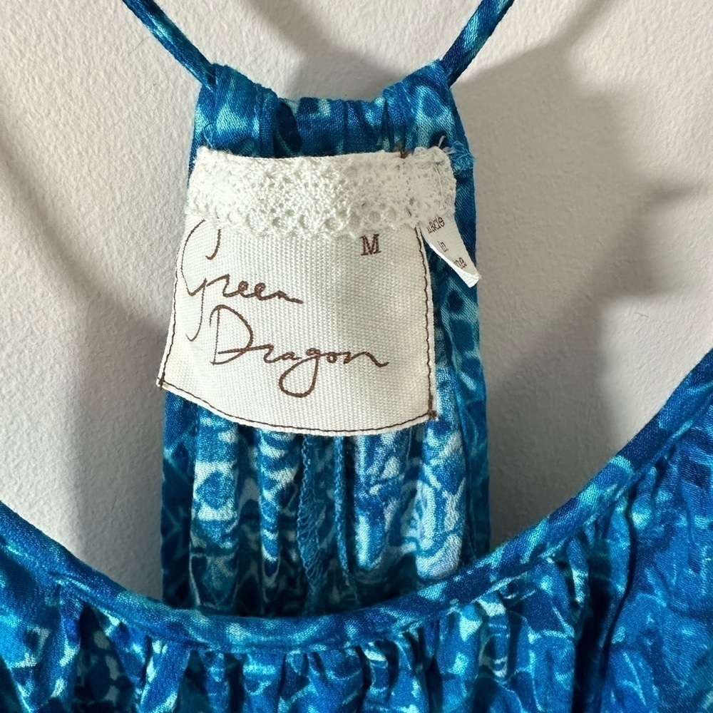 Green Dragon Women's Batik I Bleu Genevieve Wrap Dress - Picture 5 of 8